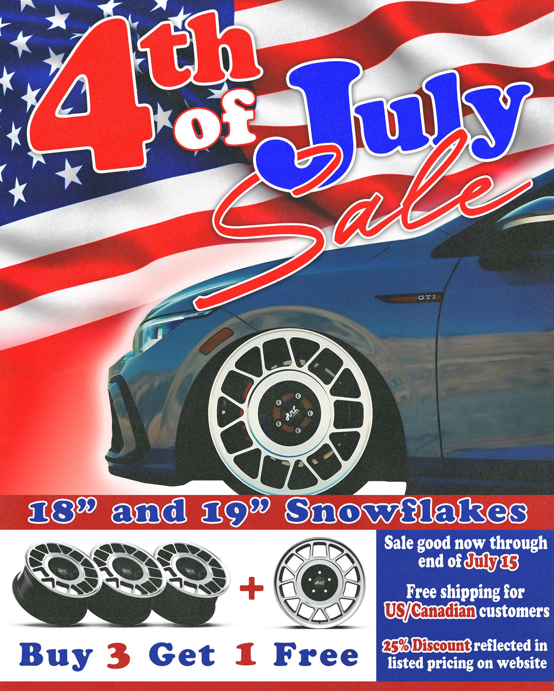 July 4th Sale On 18 & 19” Snowflakes